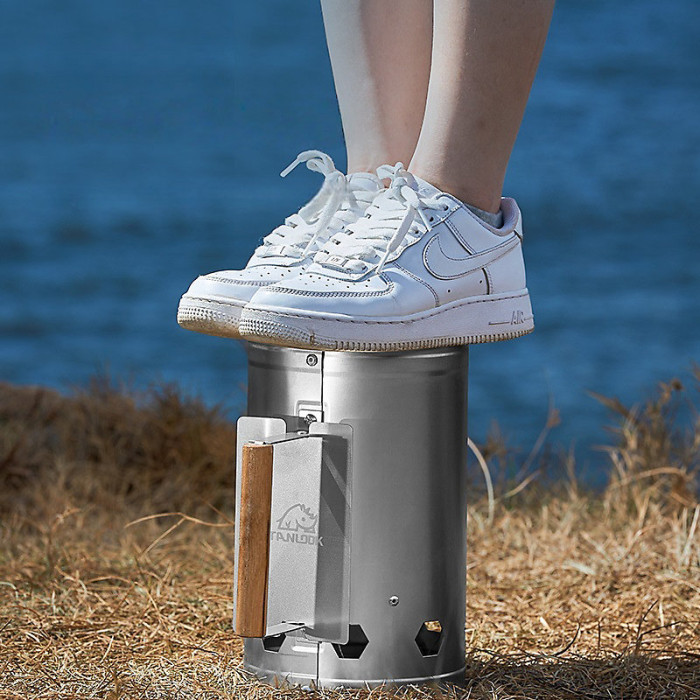 Barbecue Chimney Starter With Wooden Handle Silver Approx 17 27 27 cm Wooden Handle Silver