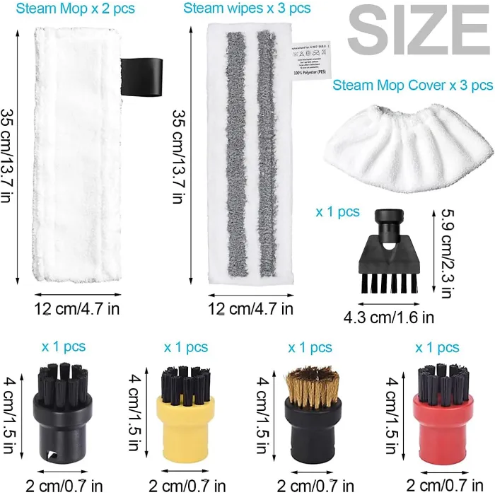 10 Pcs Accessories for Karcher Steam Cleaner SC1 SC2 SC3 SC4 SC5 Spare Parts Brush and Cloths for Karcher