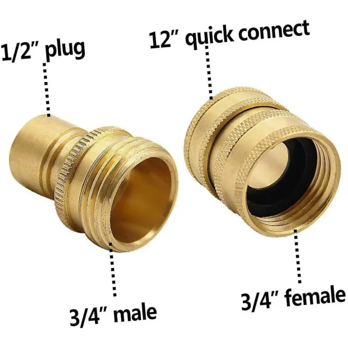 Quick Connect 8pcs High Pressure Washer Adapter Set Durable Brass Fittings M22 Female Swivel to 3 8 3 4