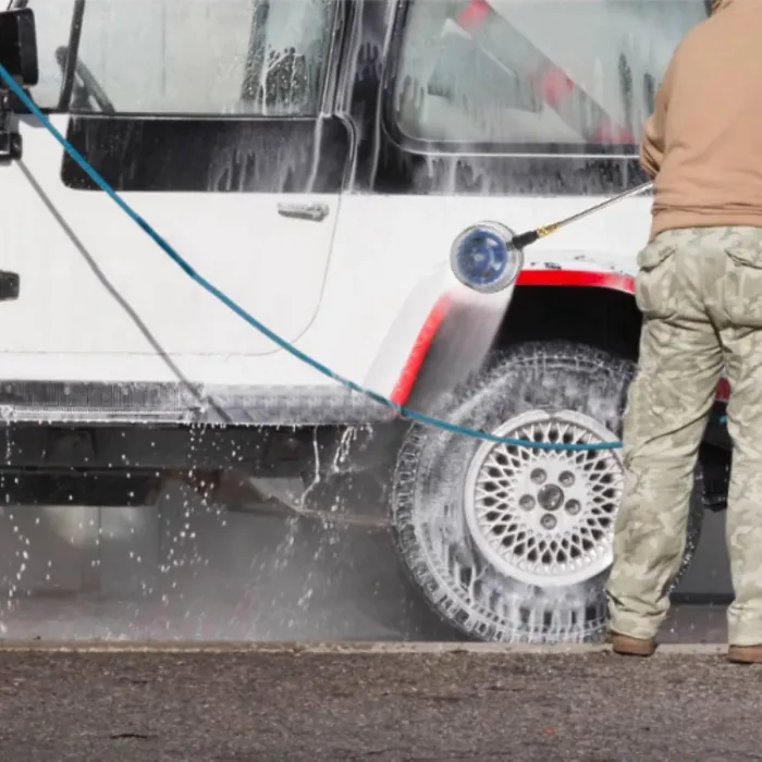 Rotary Wash Brush 360 Degrees Fan Shaped Power Washer Attachment for High Pressure Water Gun with 1 4 Quick Connector