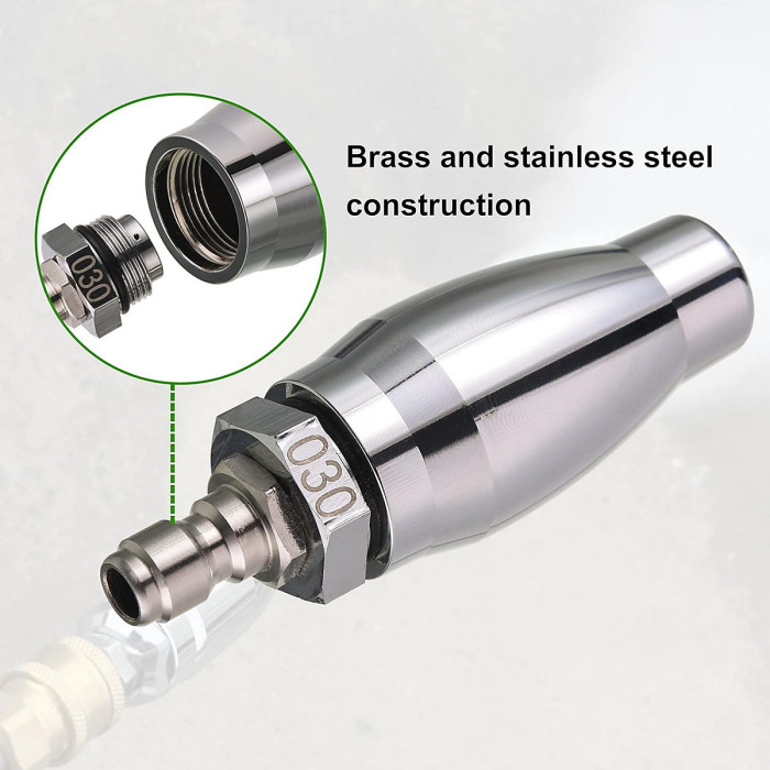 Turbo Nozzle for Pressure Washer Rotating with 1or 4 Quick Connect 7 Nozzle Tips with Holder 3600 PSI