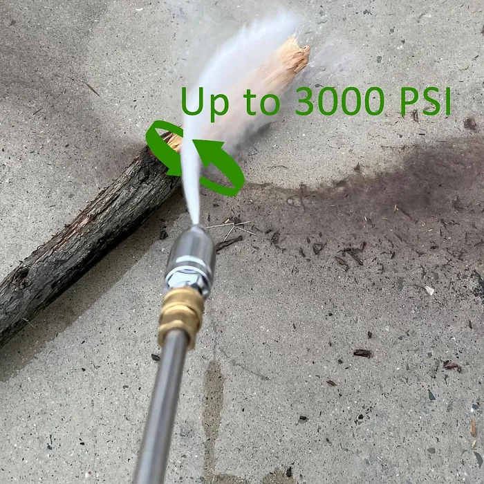 Turbo Nozzle for Pressure Washer Rotating with 1or 4 Quick Connect 7 Nozzle Tips with Holder 3600 PSI