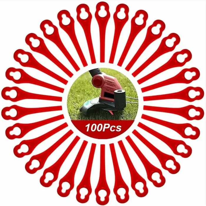 Promotion 100pcs Plastic Replacement Blades for Strimmer Lawn Mower Blades for Cordless Brush Cutter