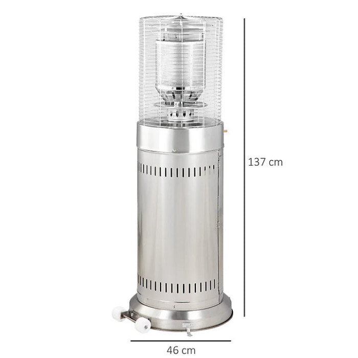 Outdoor Gas Patio Warmth 10KW Freestanding Bullet Style Warmth