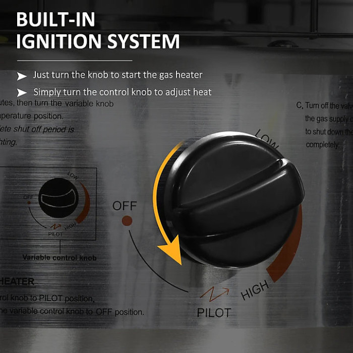 Outdoor Gas Patio Warmth 10KW Freestanding Bullet Style Warmth