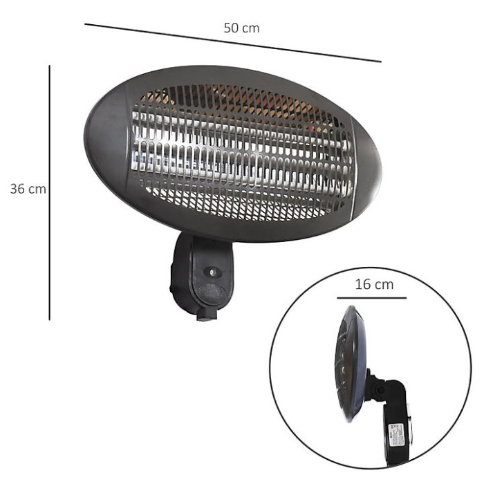 2kw Wall Mounted Infrared Electric Patio Warmer