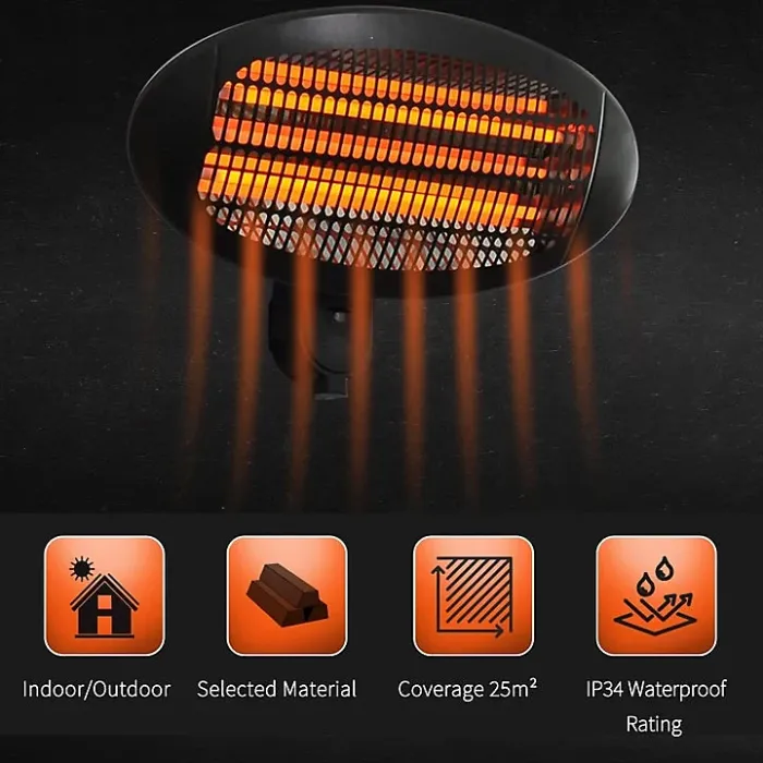 2kw Wall Mounted Infrared Electric Patio Warmer