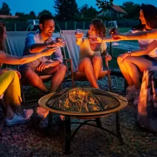 Metal Outdoor Pit Bowl with Lid