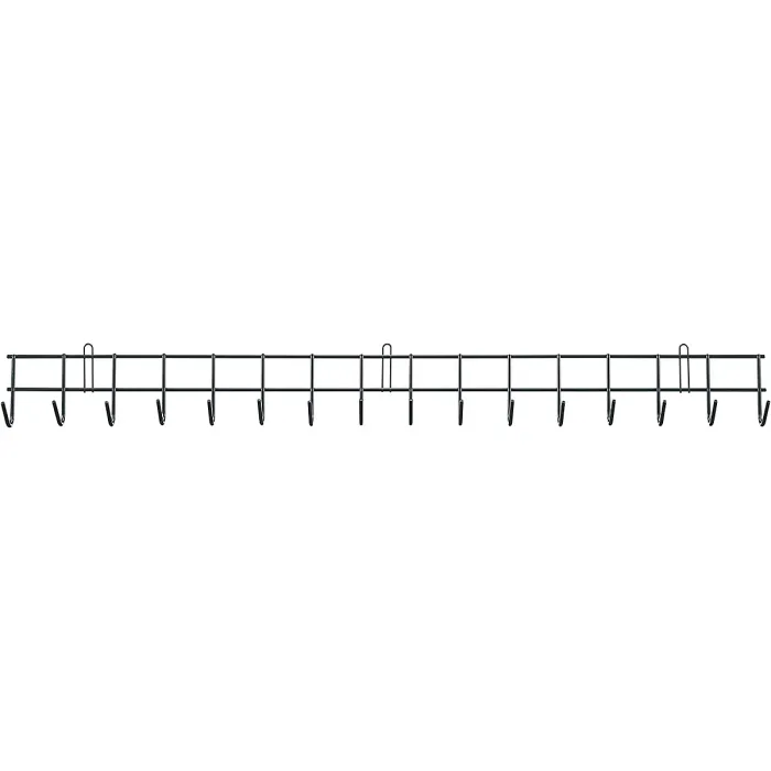 Extra-Long Tool Rack - Wall Mounted Garden Tool Holder with 16 Hooks for Shed or Garage - Measures H11.5cm x W100cm