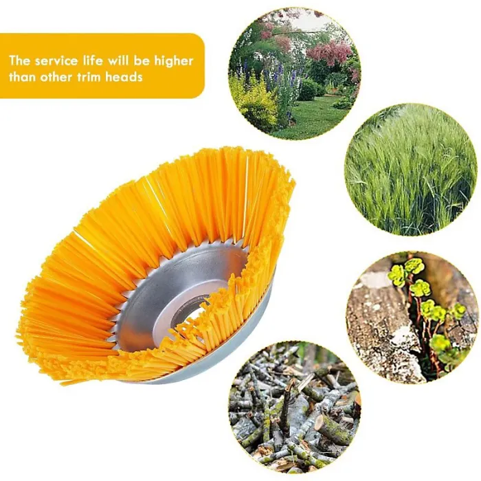 Nylon Weed Brush Universal Round Brush For Strimmer Durable Garden Tools 200Mm X 25.4Mm