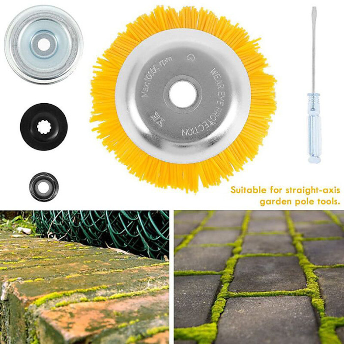 Nylon Weed Brush Universal Round Brush For Strimmer Durable Garden Tools 200Mm X 25.4Mm