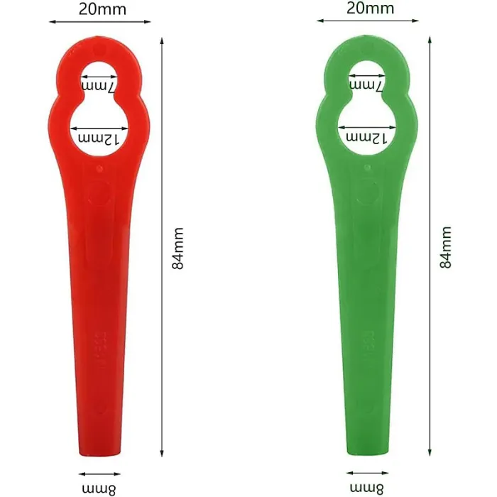 100Pcs Replacement Blades For Grass Trimmer, Plastic Cutting Blades, Edger Blade For Garden And Lawn Edger, Green Color