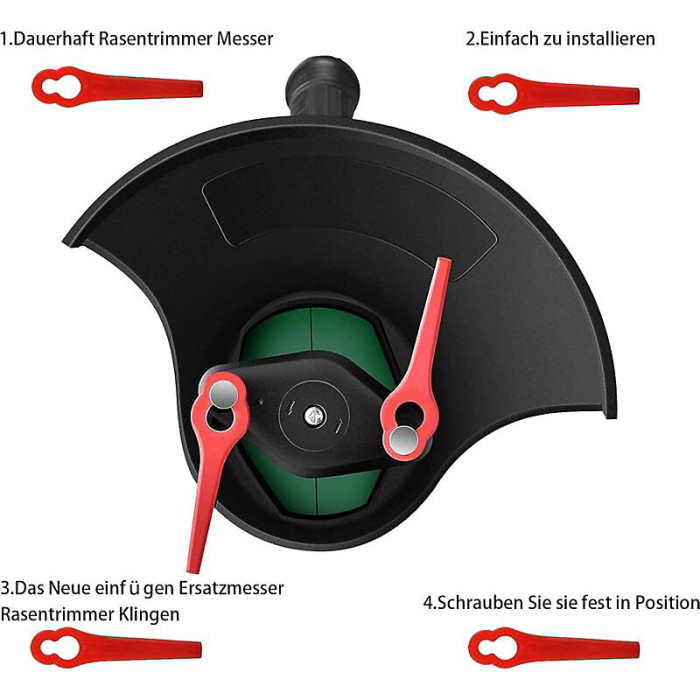 100Pcs Replacement Blades For Grass Trimmer, Plastic Cutting Blades, Edger Blade For Garden And Lawn Edger, Green Color