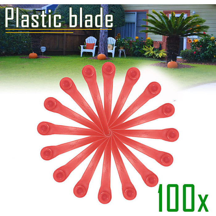 100 Pieces Pa6 Rotorcut Replacement Blades Compatible With Gardena Lawn Trimmer, Plastic Blade For Gardena Cordless String Trimmer