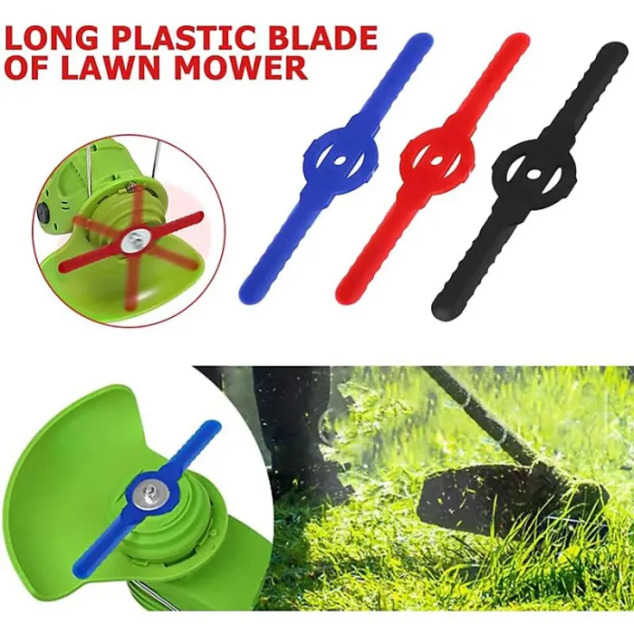 Plastic Grass Trimmer Blade, 10Pcs Plastic Cutting Blades, Replacement, Black