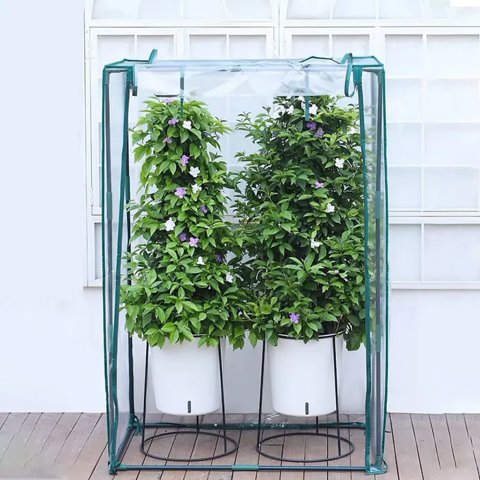 Tomato Greenhouse Outdoor Plant Grow House Reinforced Steel Frame with UV WeatherProof Cover, Roll Up Zipper Door for Ventilation