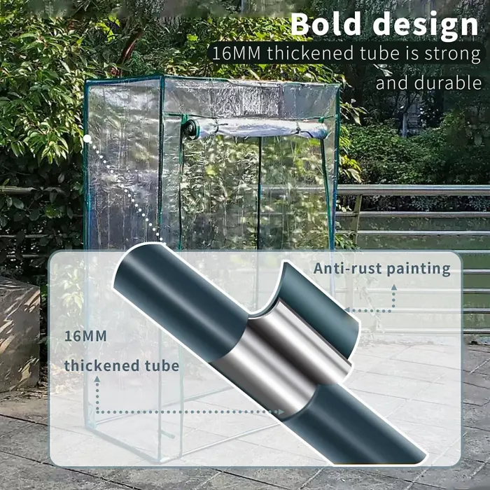 Tomato Greenhouse Outdoor Plant Grow House Reinforced Steel Frame with UV WeatherProof Cover, Roll Up Zipper Door for Ventilation