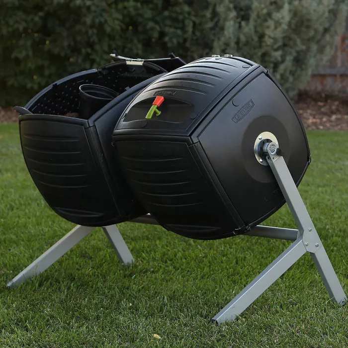 Lifetime Dual Composter 2 x 189L (50 Gallon) Tumblers, Heavy Duty UV-Protected Polyethylene with Powder Coated Steel Frame