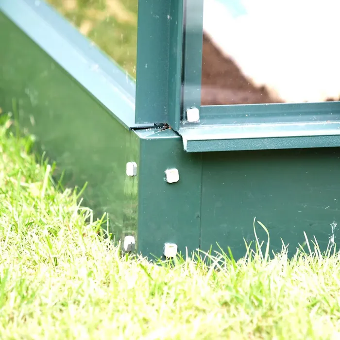 Vitavia Washington 3800 Greenhouse Package 6ft 2" x 6ft 2" (2x2m) with Toughened Glass,Steel Perimeter Base & 1-Tier Staging Table