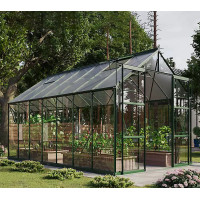 Vitavia Arizona 11500 Greenhouse 8ft 5"x14ft 7" (2.6x4.5m) Toughened Glass Double Doors Low Threshold Entrance Steel Base