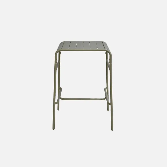 sweeek. 2-seater metal high garden table Amelia 70cm Khaki Green 70x70x95 cm