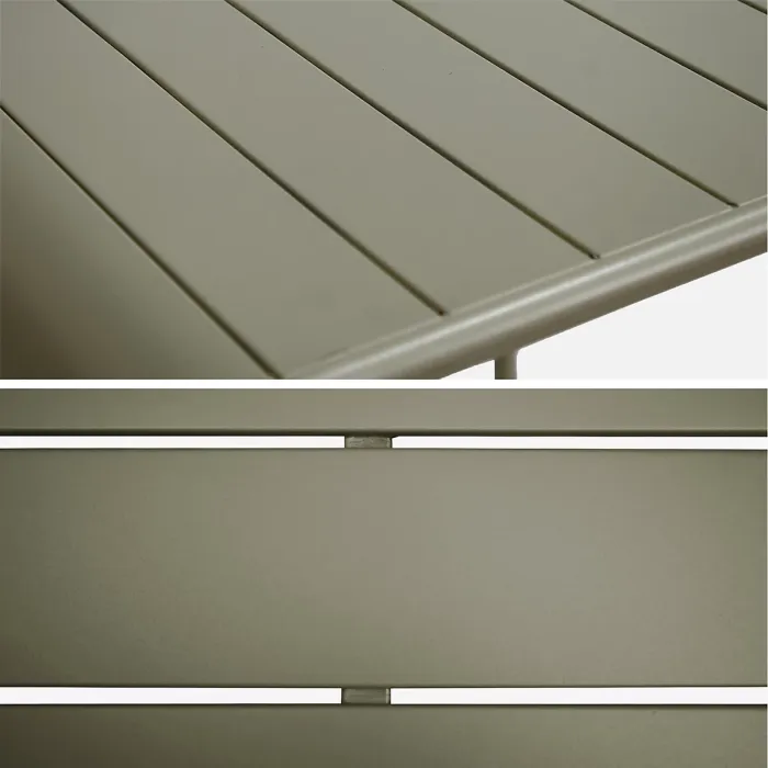 sweeek. 2-seater metal high garden table Amelia 70cm Khaki Green 70x70x95 cm