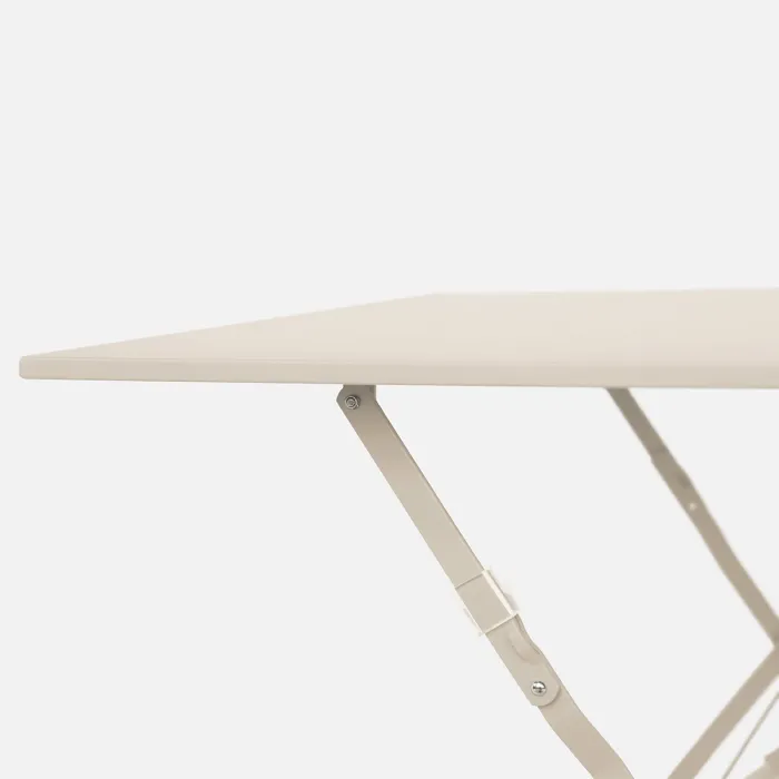 sweeek - 2-seater folding metal bistro garden table 70x70cm Emilia Beige 70x70x71 cm