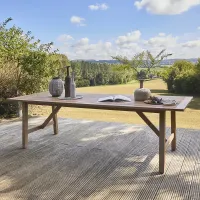 8-seater eucalyptus wood garden table Natural - sweeek