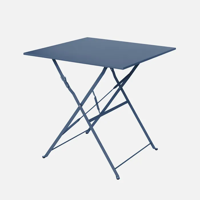 sweeek - 2-seater folding metal bistro garden table 70x70cm Emilia Grey Blue 70x707x71 cm