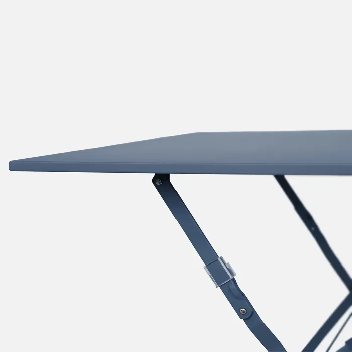 sweeek - 2-seater folding metal bistro garden table 70x70cm Emilia Grey Blue 70x707x71 cm