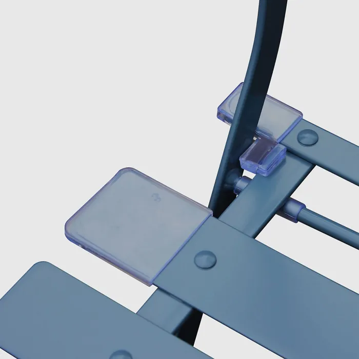 sweeek - 2-seater folding metal bistro garden table 70x70cm Emilia Grey Blue 70x707x71 cm