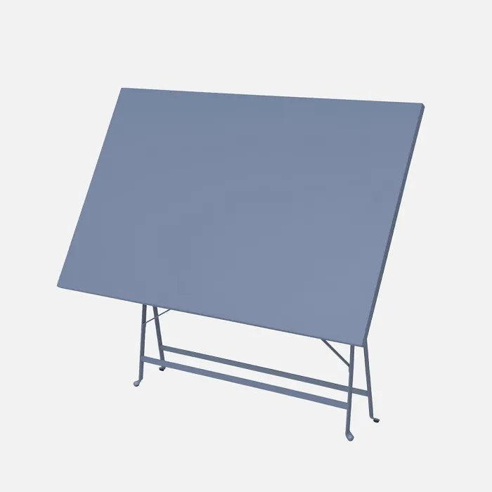 sweeek - 4-seater folding metal bistro garden table Emilia Grey Blue 110x70x72 cm