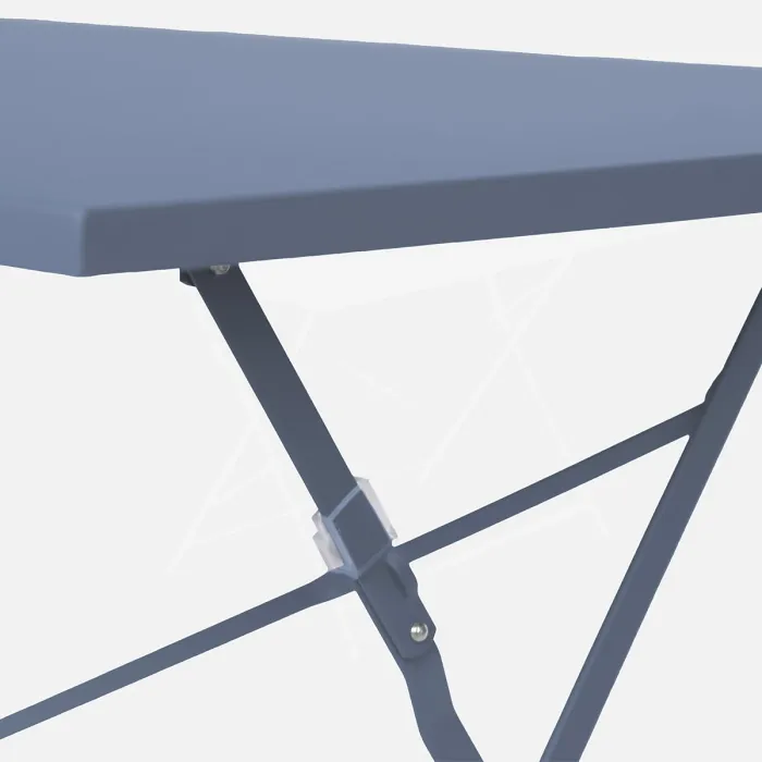 sweeek - 4-seater folding metal bistro garden table Emilia Grey Blue 110x70x72 cm