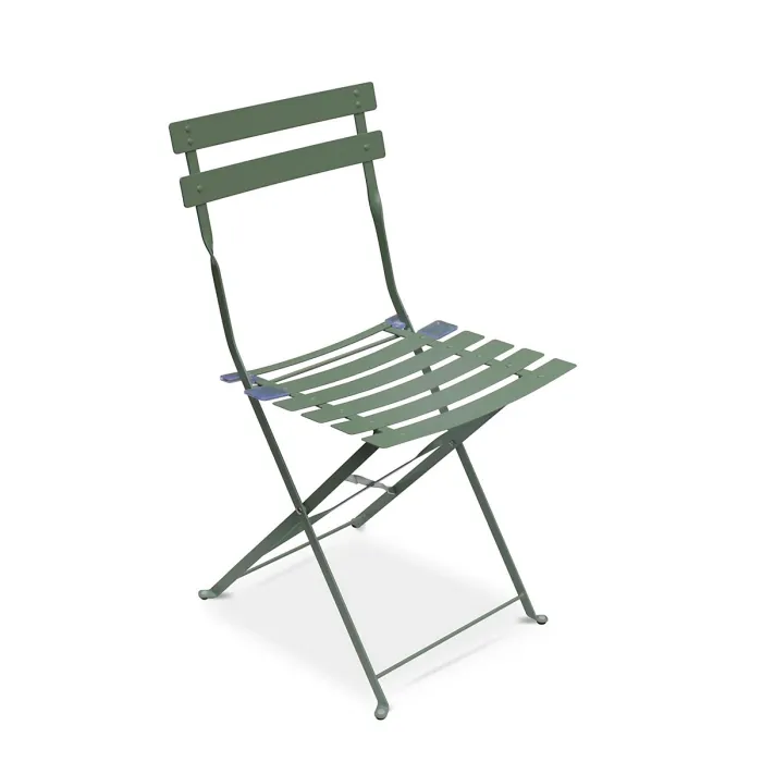 sweeek - 2-seater folding metal bistro garden table 70x70cm Emilia Sage Green 70x70x71 cm