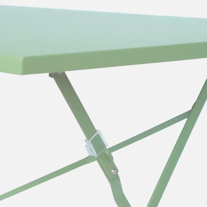sweeek - 4-seater folding metal bistro garden table Emilia Sage Green 110x70x72 cm