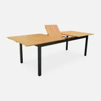 sweeek. 8 to 10-seater extendable wooden and alumimium garden table Sevilla Natural 250x100x76 cm