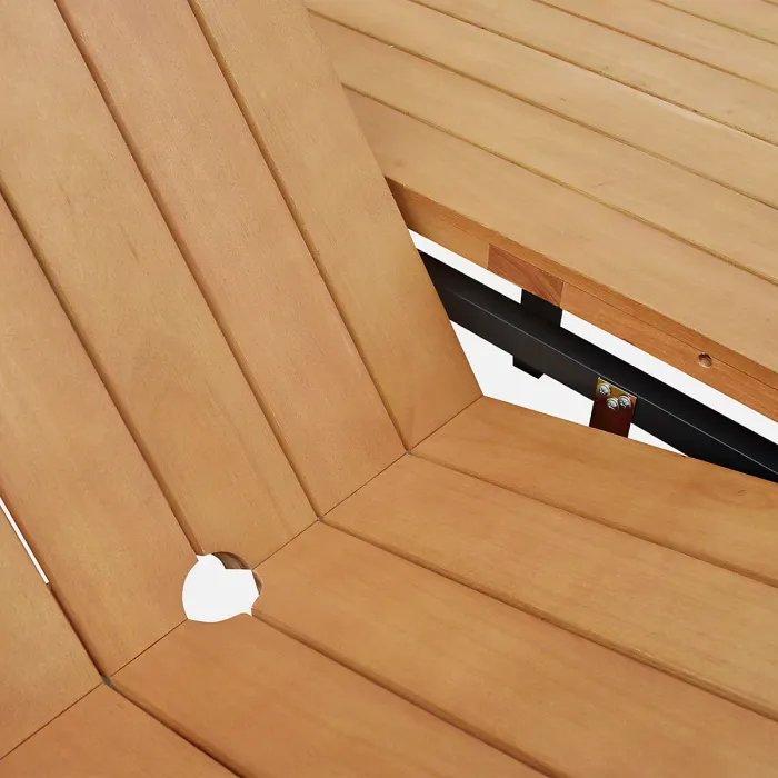 sweeek. 8 to 10-seater extendable wooden and alumimium garden table Sevilla Natural 250x100x76 cm