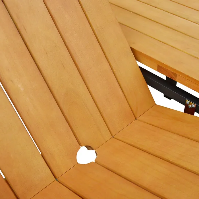 sweeek. 8 to 10-seater extendable wooden and alumimium garden table Sevilla Natural 250x100x76 cm