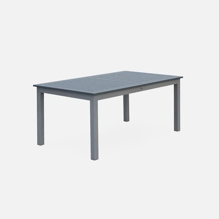 sweeek - 8-seater extendable garden table aluminum Chicago Grey 244x100x75 cm