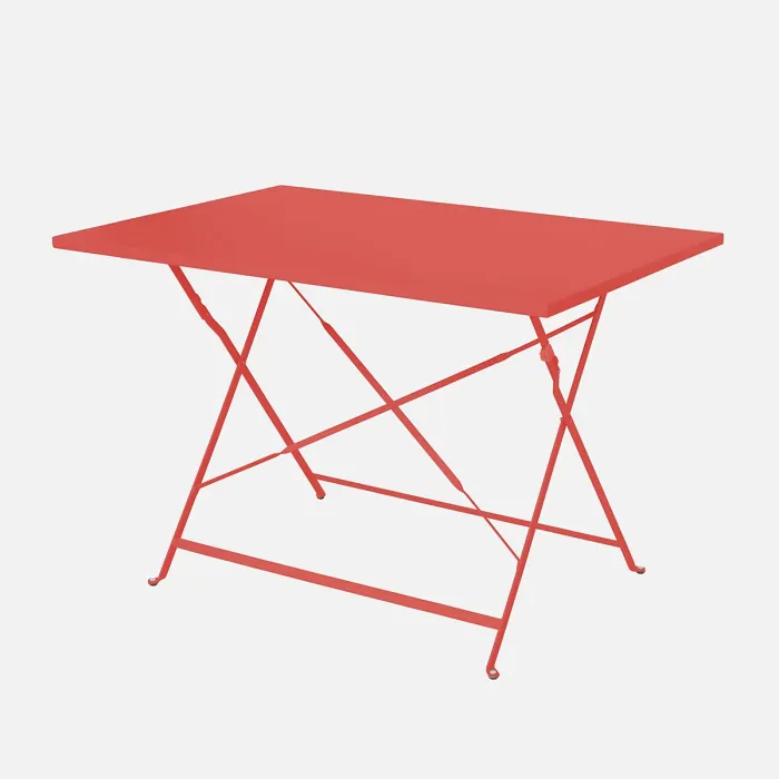 sweeek - 4-seater folding metal bistro garden table Emilia Terracotta 110x70x72 cm