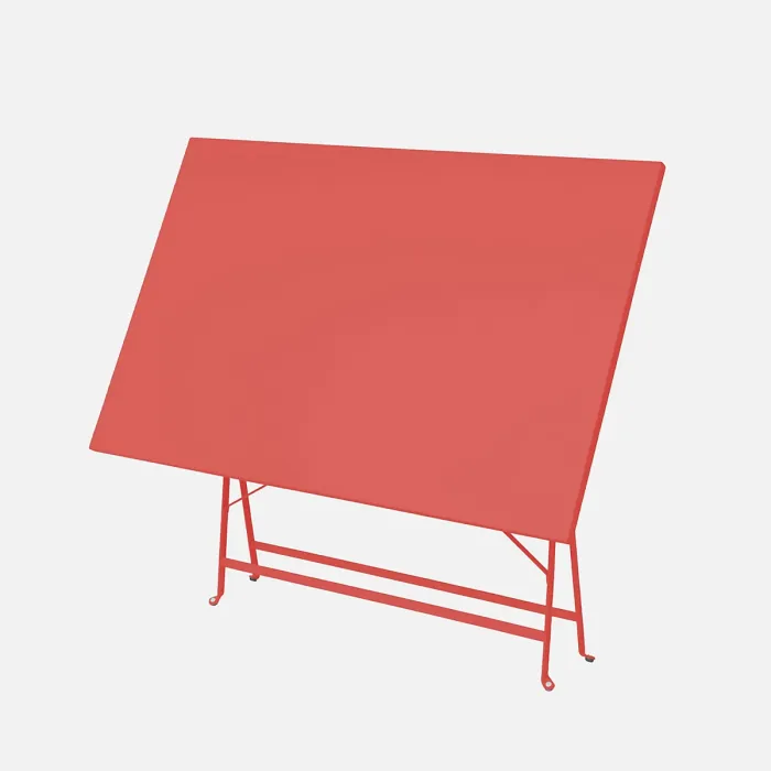 sweeek - 4-seater folding metal bistro garden table Emilia Terracotta 110x70x72 cm