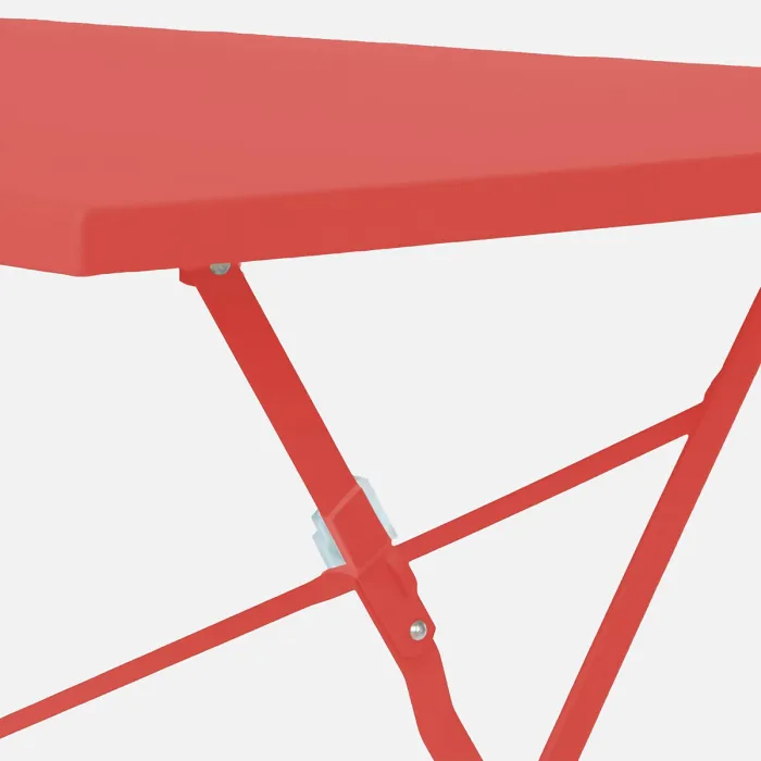 sweeek - 4-seater folding metal bistro garden table Emilia Terracotta 110x70x72 cm