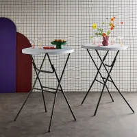 sweeek - Pair of foldable tables Gala tables x2 White 81x81x110 cm