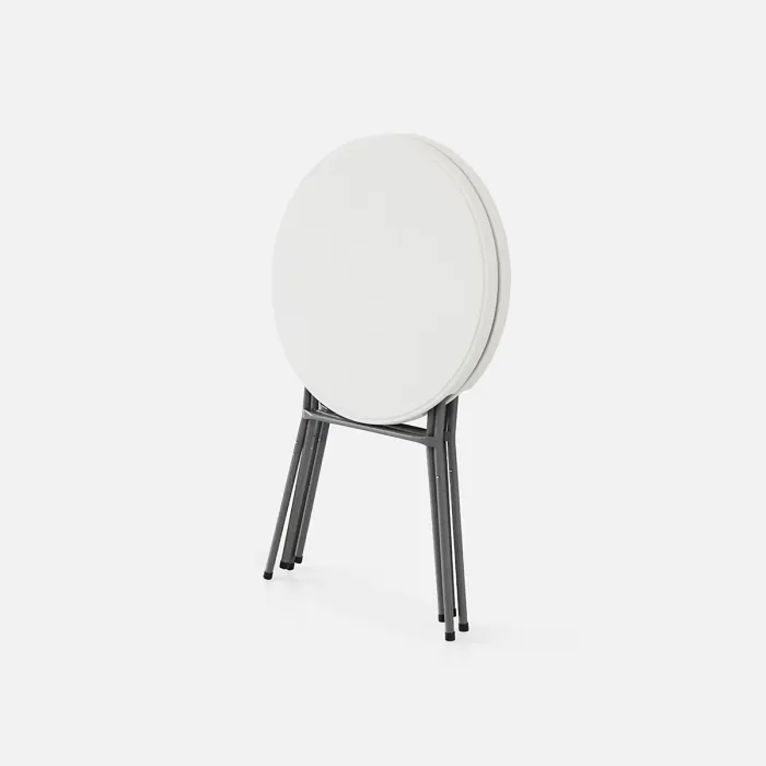 sweeek - Pair of foldable tables Gala tables x2 White 81x81x110 cm