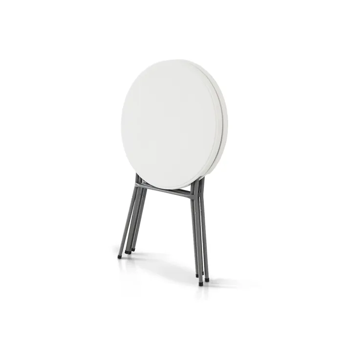 sweeek - Pair of foldable tables Gala tables x2 White 81x81x110 cm