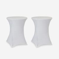 sweeek. Pair of protective covers for event tables Gala White 80x80x110 cm