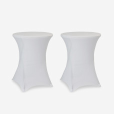sweeek. Pair of protective covers for event tables Gala White 80x80x110 cm