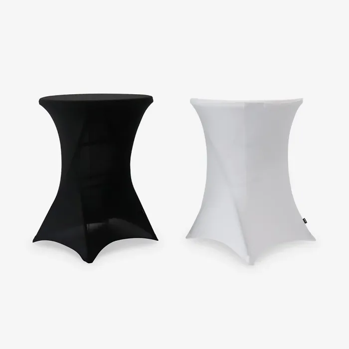 sweeek. Pair of protective covers for event tables Gala White 80x80x110 cm