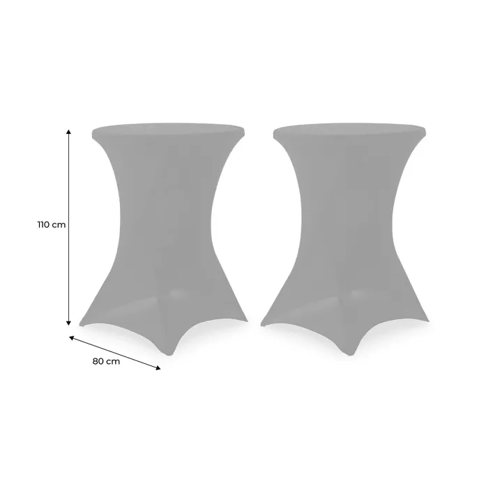 sweeek. Pair of protective covers for event tables Gala White 80x80x110 cm