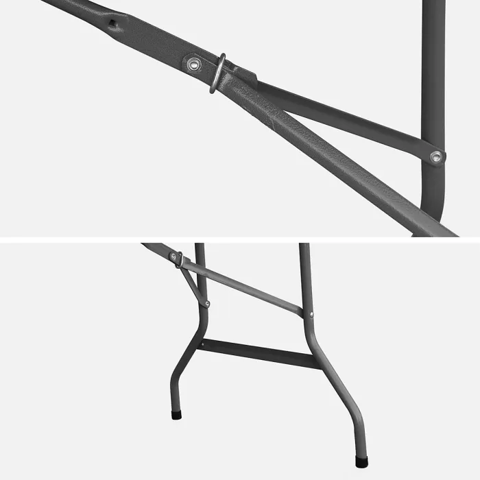 sweeek - Pair of foldable plastic reception tables 2 Fiesta tables White 180x69.5x73.5 cm